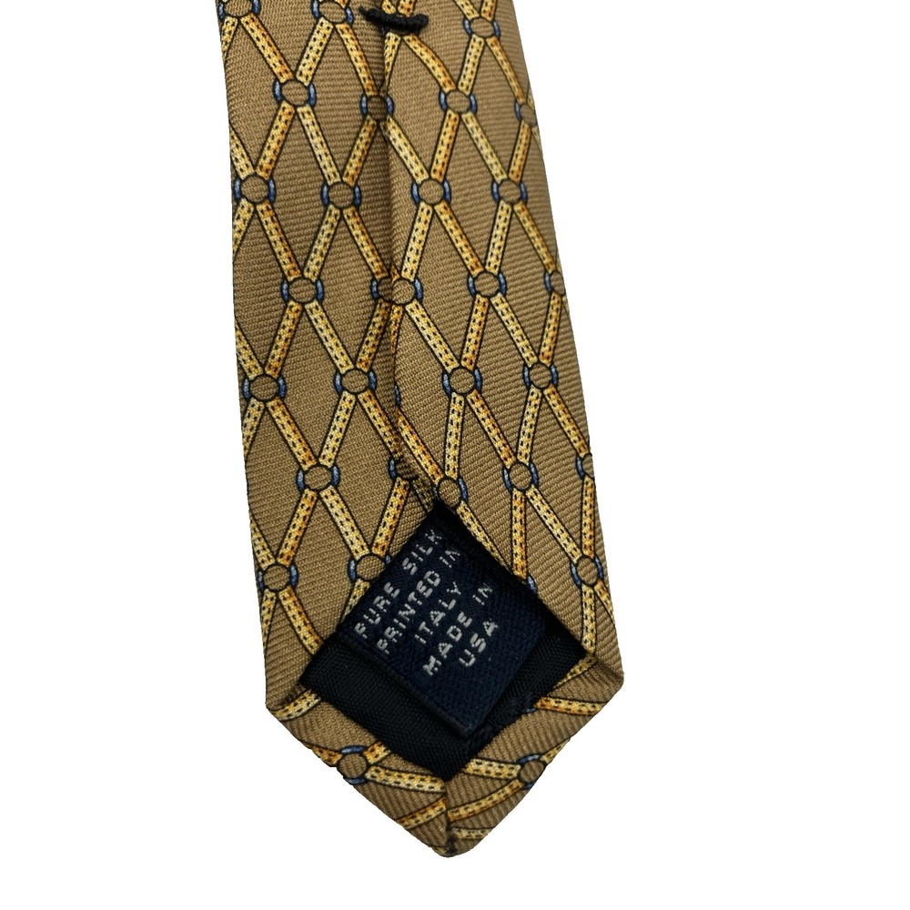 BROOKS BROTHERS Makers Yellow Pure Silk Tie Equestrian Pattern - Picture 8 of 8
